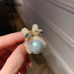 网红珍珠圆形发夹半扎发夹子女法式头发抓夹小号优雅盘发刘海抓夹