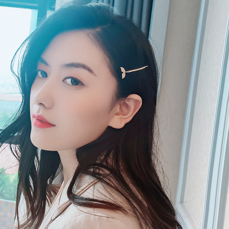 小巧精致鱼尾发夹 韩国网红发卡顶夹侧边少女成人气质刘海一字夹