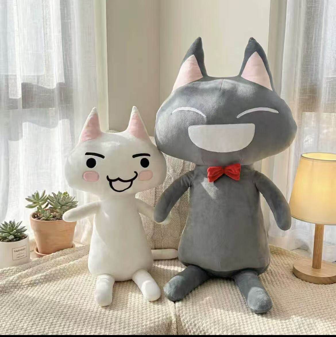 可爱多罗猫玩偶白猫公仔毛绒玩具睡觉抱枕床上布娃娃女孩生日礼物