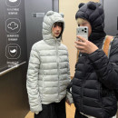 Amoeba甜酷小熊耳朵连帽排骨羽绒服90白鸭绒女冬季轻薄保暖外套