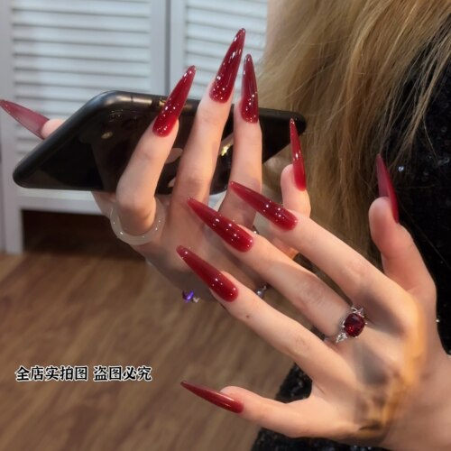 【杨梅冻冻】三月兔杨梅色冰透夏季显白美甲手工穿戴甲