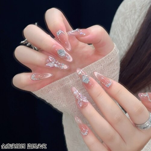 粉雪蝶3D爆闪蝴蝶设计师穿戴甲
