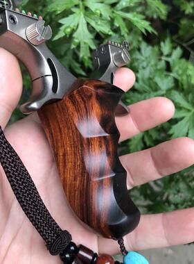 tc21钛合金弹弓扁皮快压免绑口袋美国沙漠铁户外竞技纯手工