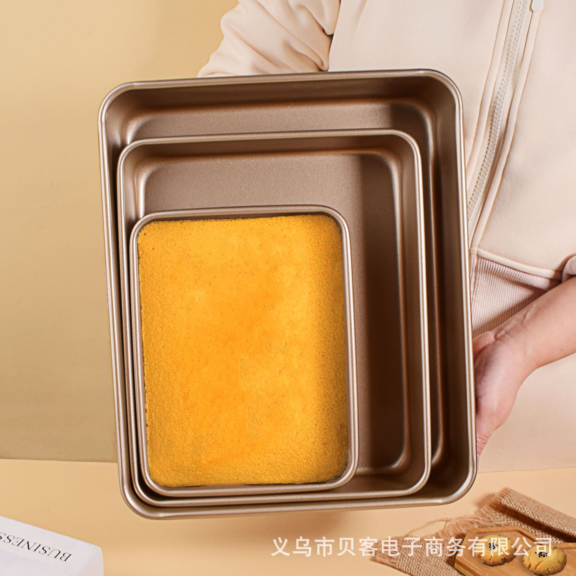烤箱用 重型钢不粘家用烤盘 雪花酥曲奇饼干牛轧糖模长正方蛋糕盘