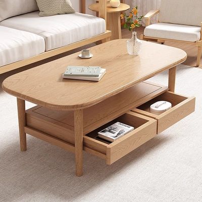 实木茶几小户型家用矮桌带抽屉双层储物泡茶小桌子客厅原木茶台桌