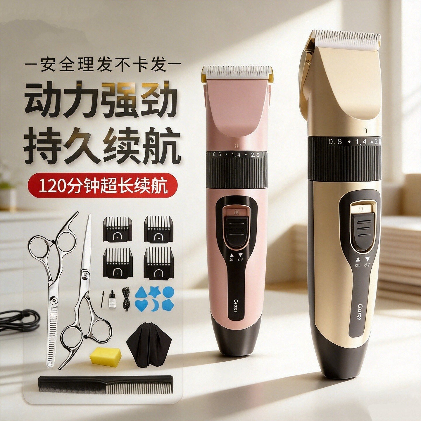 充电式递头理发器美发店用品工具电推剪发廊推子家用推子。男士