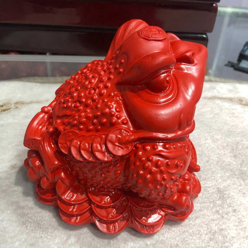 朱砂金蟾招财摆件金蝉旺财三足蟾蜍店铺客厅风水摆件开业礼品大号