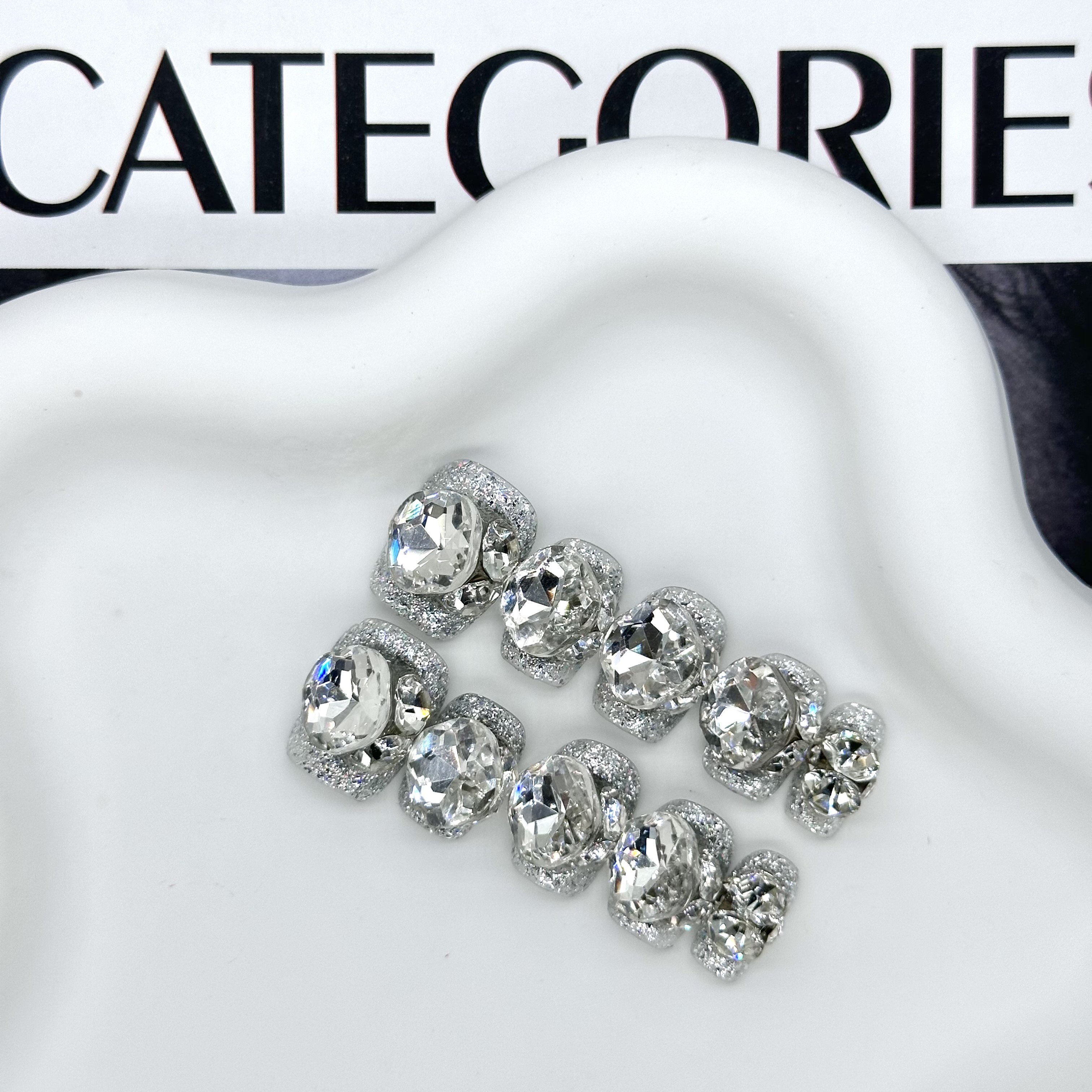 【白晶晶】透明爆闪满钻气质高贵奢华短款显白纯手工穿戴甲美甲,彩妆/香水/美妆工具,穿戴甲/甲片,淘宝优惠券,粉丝福利购,淘宝优惠卷