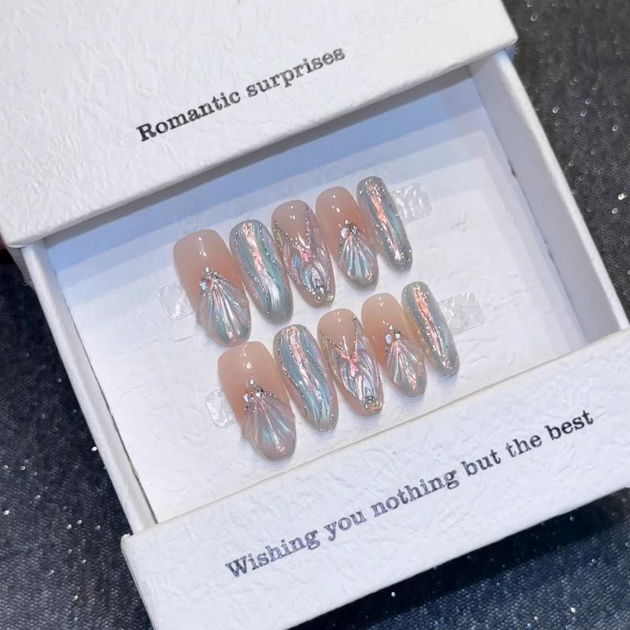 【人鱼姬】仙气梦幻极光人鱼穿戴甲手绘立体鱼尾珍珠显白手工美甲,彩妆/香水/美妆工具,穿戴甲/甲片,淘宝优惠券,粉丝福利购,淘宝优惠卷