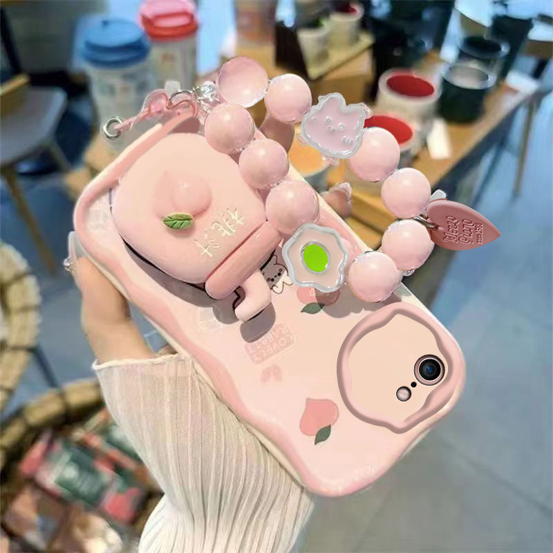 适用于苹果se2手机壳女可爱手链