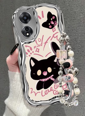 适用于OPPOA58手机壳卡通手链OPPOA72/A58x手机壳A91新款女全包软壳A92s防摔软硅胶可爱电镀银A93保护壳