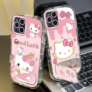 适用OPPOFindX3手机壳OPPOFindX3PRO女款镜子支架软壳卡通超薄新款