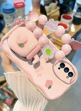 适用oppoReno4手机壳女可爱手链支架OPPORENO4PRO/RENO4SE保护套新款防摔全包硅胶软网红oppoReno4pro保护壳