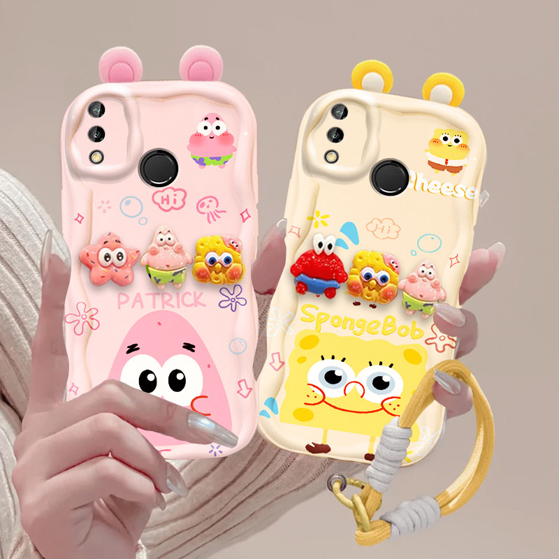 适用荣耀9XPro手机壳荣耀9X/荣耀8X保护套立体公仔手链女可