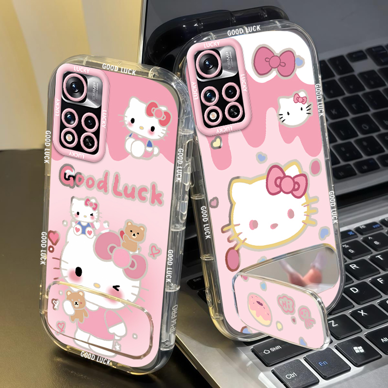 橘锐适用红米Note11Pro手机壳红米Note11Pro+/Note11SE/Note11【5G】女款镜子支架卡通超薄新款