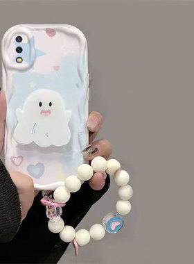 适用vivox23手机壳白色幽灵VIVOX27保护套卡通新款女全包防摔硅胶软壳VIVOX30PRO卡通可爱vivox30保护壳超薄