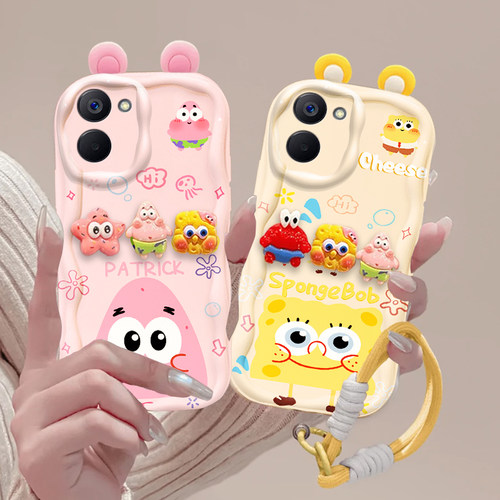 适用于真我V30手机壳女卡通公仔