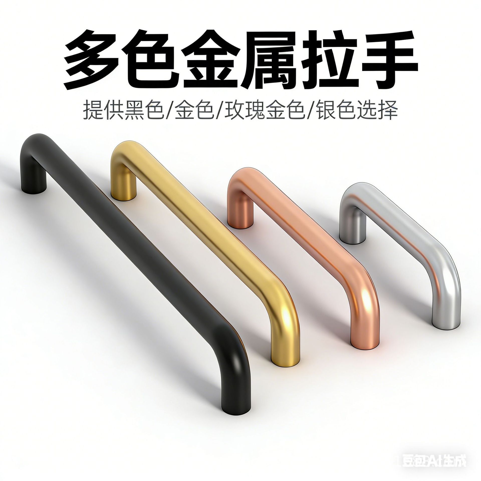 现代欧式铝合金实心加厚门把手橱柜衣柜门抽屉把手金色太空铝拉手