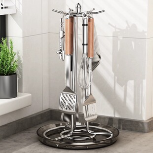 旋转锅铲置物架台面挂炒勺铲子架子厨房旋转挂钩厨具勺子收纳挂架