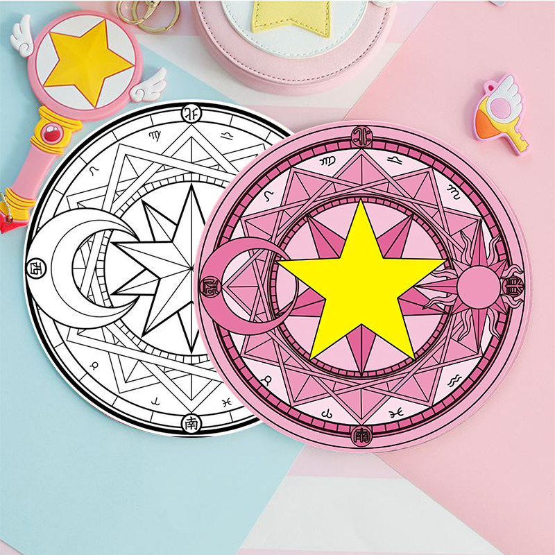 魔卡少女樱百变小樱圆形鼠标垫点魔法阵小樱阵动漫周边桌垫