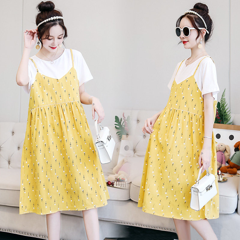 孕妇连衣裙哺乳两用宽松大码夏装上衣夏季潮妈洋气孕妇装夏天裙子