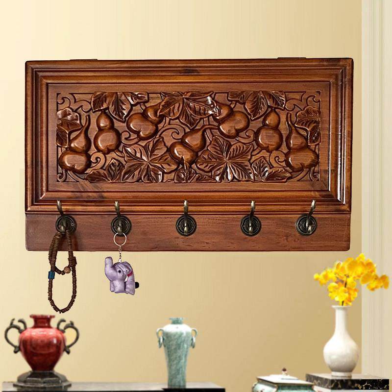 客厅创意雕刻电闸箱遮挡实木玄关新中式葫芦电表箱装饰画挂衣架钩,家居饰品,现代装饰画,淘宝优惠券,粉丝福利购,淘宝优惠卷
