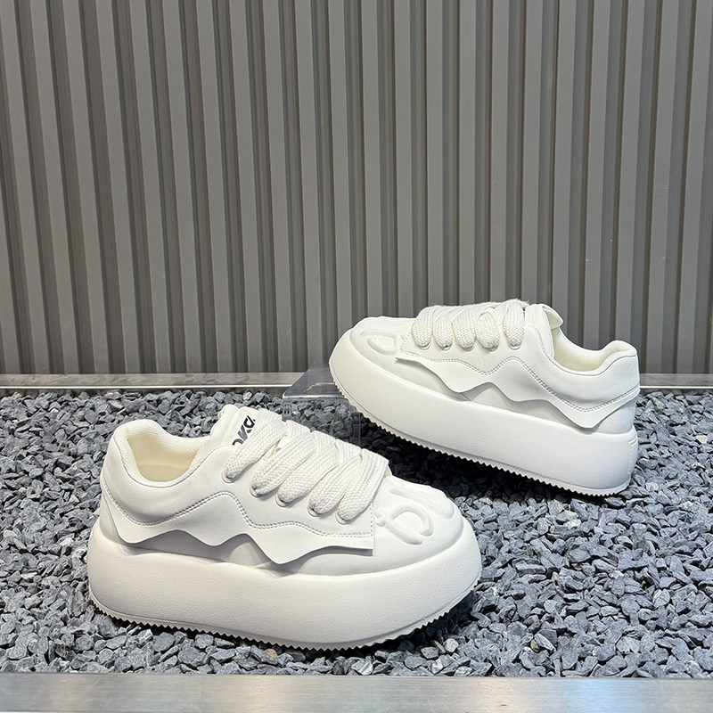 男鞋2026春季新款时尚百搭松糕底板鞋皮面原创潮牌小众系带休闲鞋,流行男鞋,休闲板鞋,淘宝优惠券,粉丝福利购,淘宝优惠卷