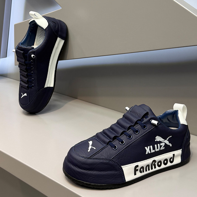 板鞋男款2025秋季时尚百搭厚底懒人一脚蹬真皮复古潮流爆款休闲鞋