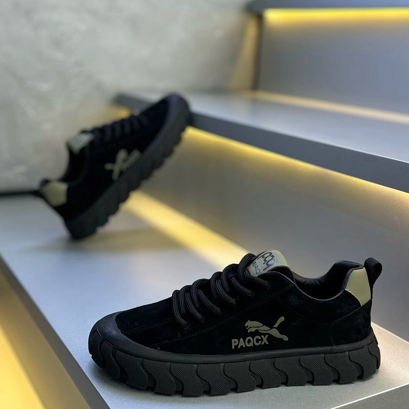 男鞋2025秋季新款时尚百搭厚底低帮板鞋翻毛皮防滑系带休闲鞋潮鞋,流行男鞋,休闲板鞋,淘宝优惠券,粉丝福利购,淘宝优惠卷