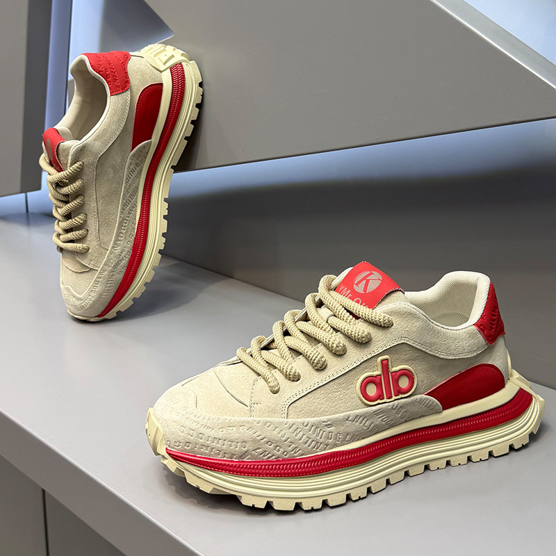 男鞋2025秋冬款时尚百搭防滑耐磨老爹鞋翻毛皮复古系带韩版休闲鞋,流行男鞋,时尚休闲鞋,淘宝优惠券,粉丝福利购,淘宝优惠卷