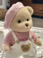 Pink Sweater and White Suspenders Three-Piece Set