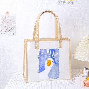 感叹鸭透明pvc手提果冻包儿童节日生日伴手礼礼品袋大容量收纳袋
