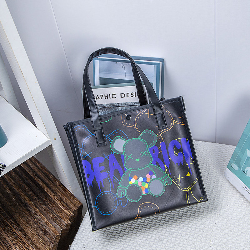 罐罐熊卡通系列透明韩版大容量单肩手提通勤礼品袋百搭收纳产检包