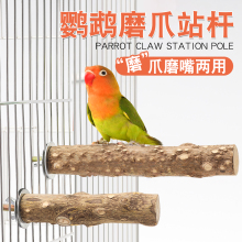 鹦鹉磨爪站杆花椒木磨牙棒牡丹虎皮玄凤鸟专用磨嘴器定点排便站架