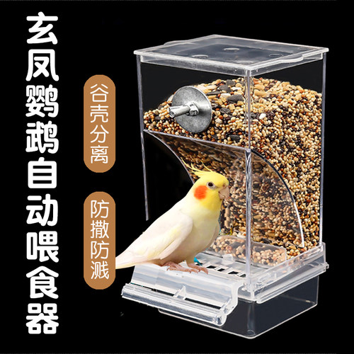 玄凤鹦鹉喂食器自动下料器防溅撒