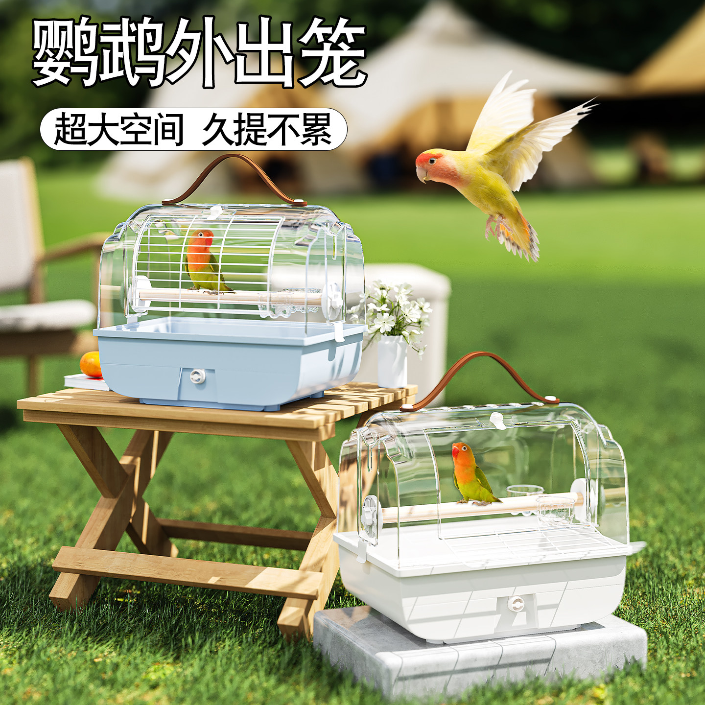 鹦鹉外出笼便携式外带鸟笼子豪华2025新款虎皮牡丹玄凤珍珠防飞溅,宠物/宠物食品及用品,鸟笼,淘宝优惠券,粉丝福利购,淘宝优惠卷