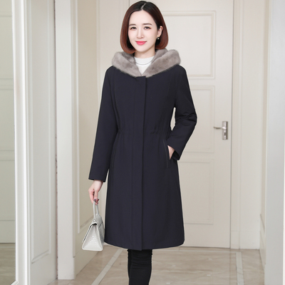 派克服女2025新款爆款水貂毛獭兔内胆可拆卸尼克服中长款皮草外套