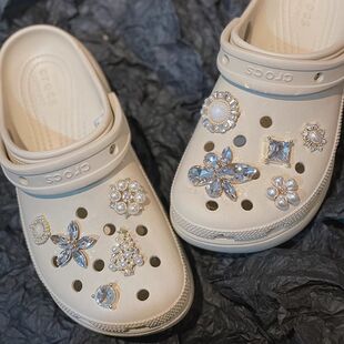 扣配件diy套装 2025适配cross洞洞鞋 饰鞋 花璀璨之星高级感装 配饰鞋