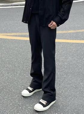 马吉拉风格VUJADE黑色微喇叭裤西裤vibe高街长裤cleanfi丁字裤子