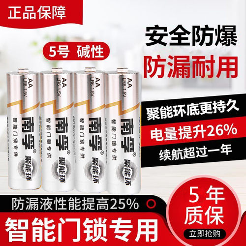 5号智能门锁电池指纹密码电子锁智能锁酒店锁保险浴室柜通用碱性