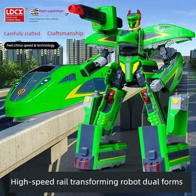 儿童生日礼物列车超人变形玩具火车高铁天焰四合体金刚机器绿先知