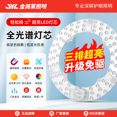 金雨莱全光谱LED吸顶灯灯芯