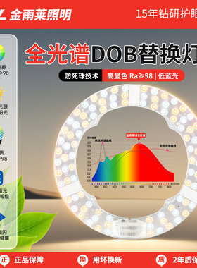 金雨莱led灯芯家用超亮全光谱无频闪吸顶灯环形替换光源护眼圆盘