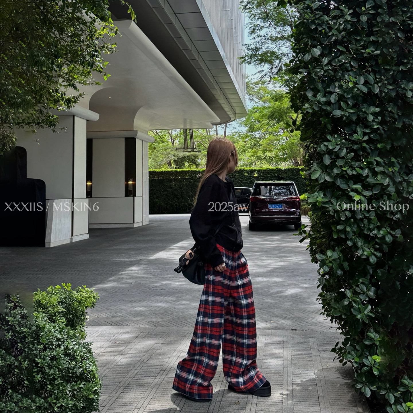 MSKIN6秋冬红蓝格子裤女高腰阔腿直筒显瘦垂感休闲棉质复古百搭,女装/女士精品,牛仔裤,淘宝优惠券,粉丝福利购,淘宝优惠卷