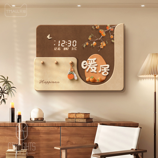 柿柿如意电表箱装 饰画中古风钟表配电箱遮挡挂画弱电箱开关盒壁画