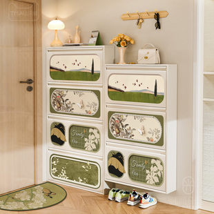 12cm钢制超薄鞋柜小窄家用门口薄款小户型入户玄关一体靠墙室内外