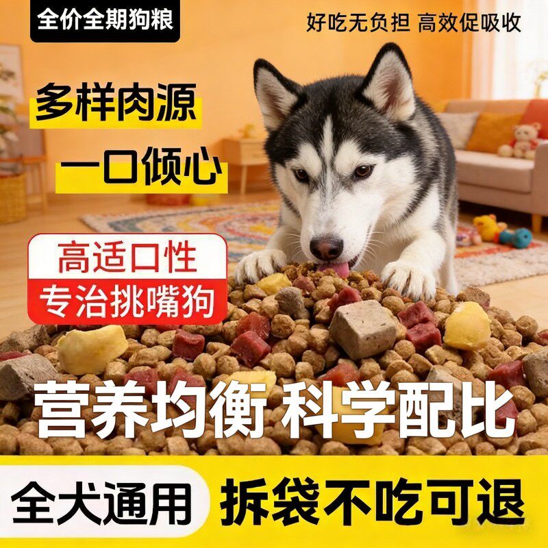特价冻干狗粮40斤牛肉味冻干粮营养包邮去便宜金毛10斤通用型20斤