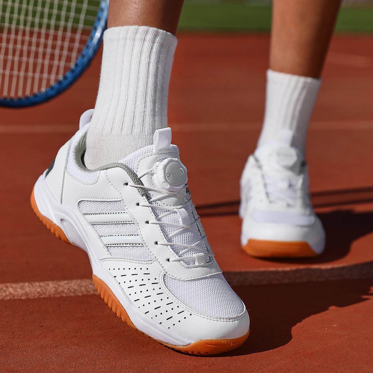 旋转扣白色打羽毛球鞋青少年超轻防滑耐磨比赛训练鞋牛筋底运动鞋