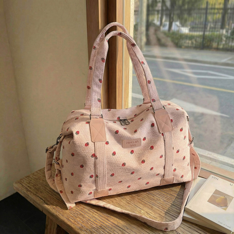 可爱草莓短途手提旅行包女款轻便旅游待产单肩孕妇待产行李收纳袋,箱包皮具/热销女包/男包,旅行袋,淘宝优惠券,粉丝福利购,淘宝优惠卷