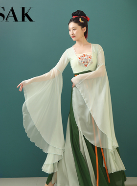 GSAK唐制改良汉服仙气荷叶喇叭袖显瘦日常汉元素套装女款夏季新款